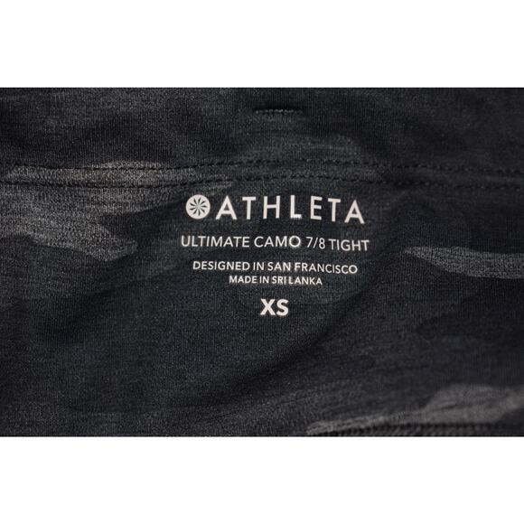 ATHLETA $98 Ultimate Camo‎ 7/8 Tight Leggings Wide Waistband Gray Stretch XS - Picture 4 of 4